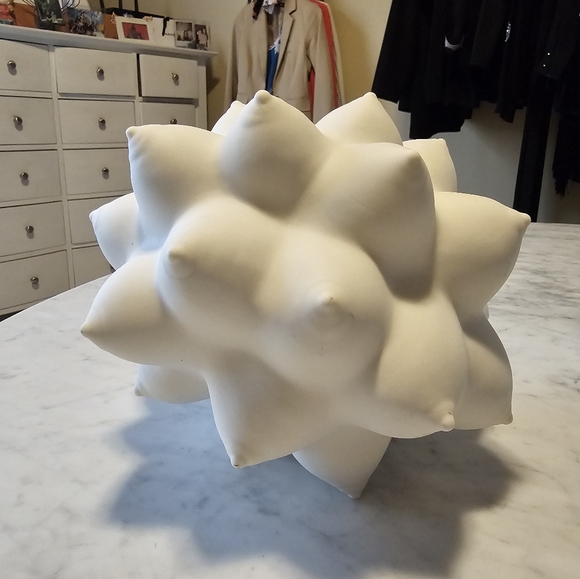 Jonathan Adler Georgia Orb Modern White Sculptural Art Piece - Picture 1 of 5